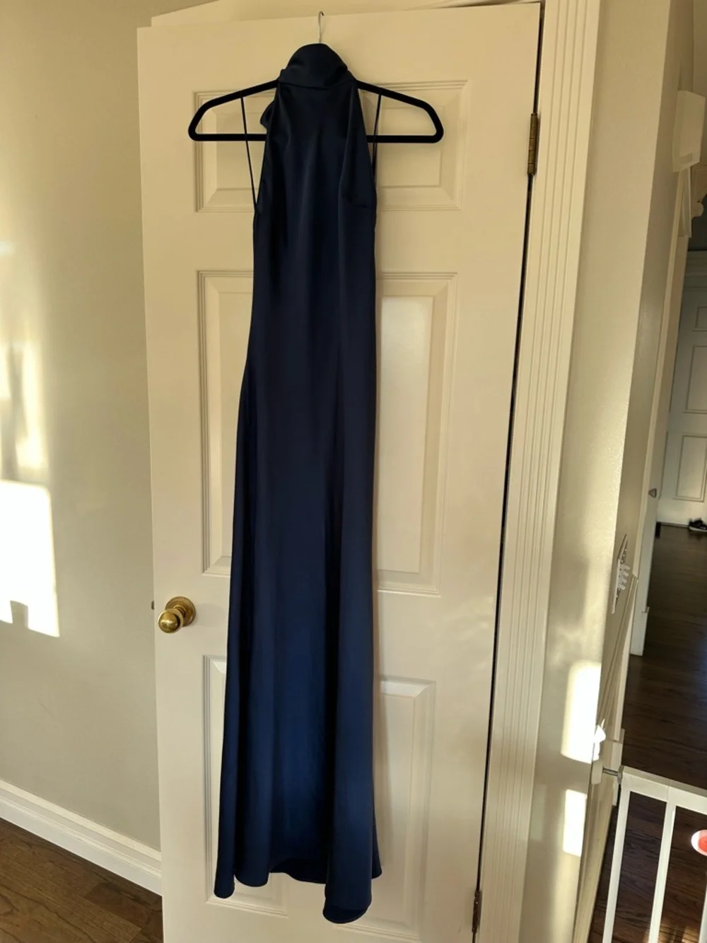 Zara Navy Halter SilkMaxi Dress - Picture 1 of 6